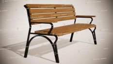 Скамейка Классика с подлокотником Ковка
