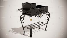 Кованые мангалы без крыши - Большой с дровницей в Воронеже